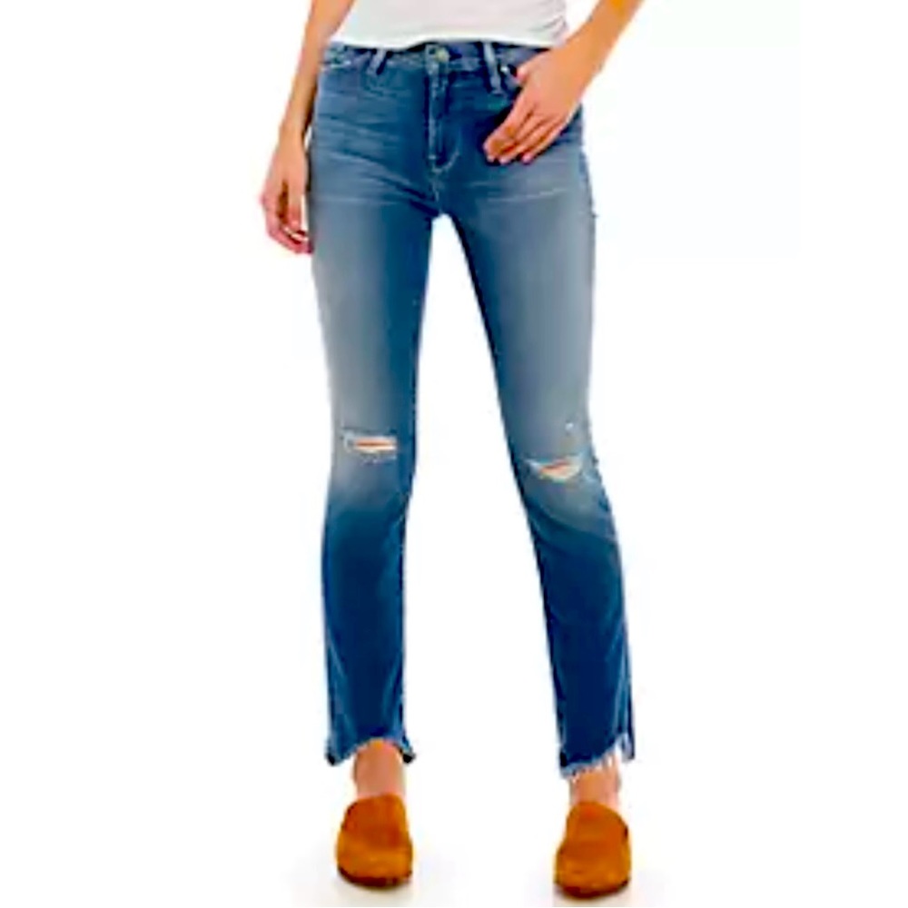 HUDSON Nico Midrise Super Skinny Raw Hem Jeans Size 24